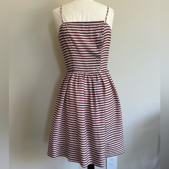 Vintage 1970s Striped Button Front Dress - Picture 1 of 4